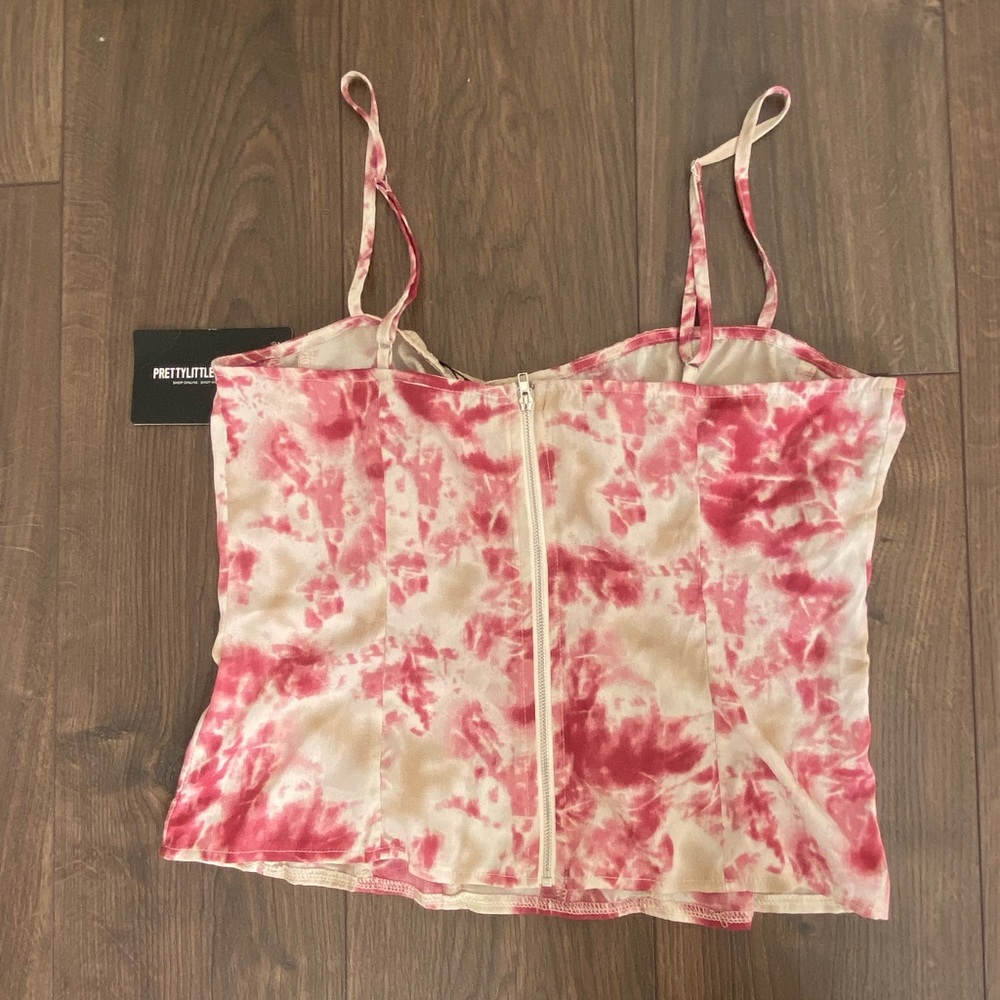 PrettyLittleThing Fuchsia and Cream Tie-Dye Camisole - Picture 8 of 9